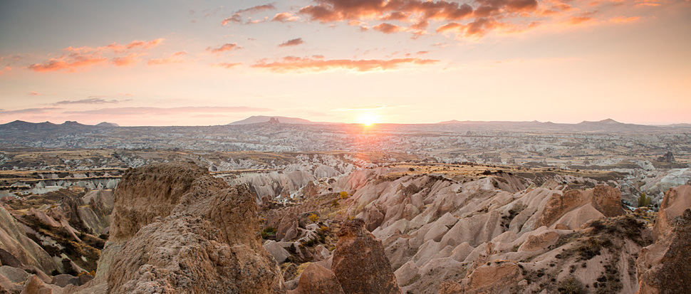 Sonnenuntergang &uuml;ber Kappadokien