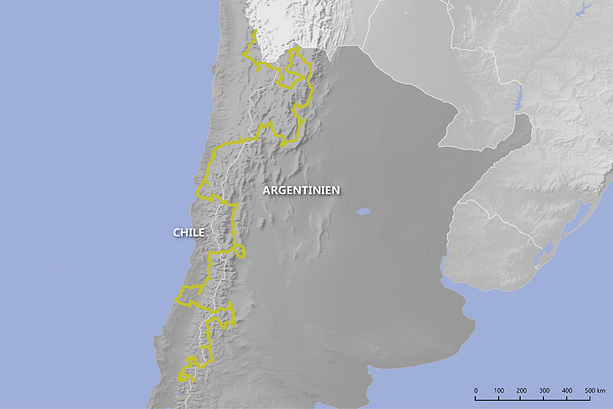 Unsere gefahrenen Strecken im Altiplano von Chile und Argentinien