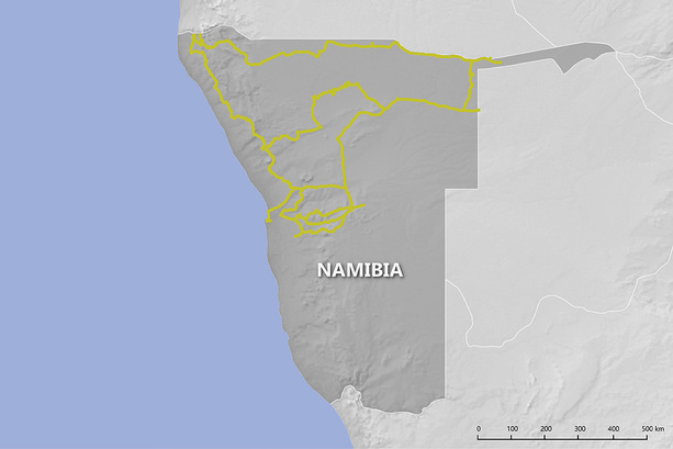 Reiseroute Namibia