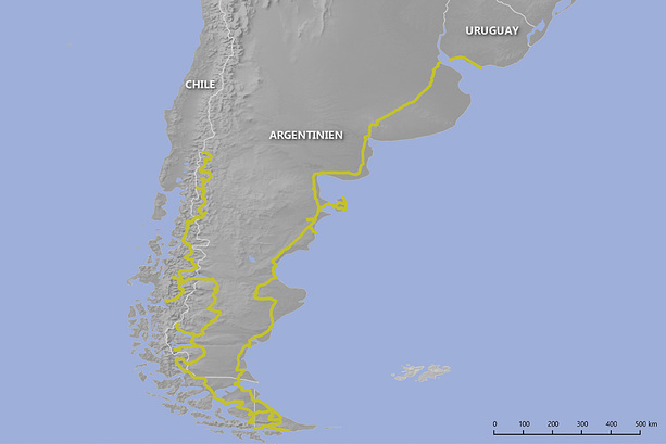 Routen&uuml;bersicht Patagonien