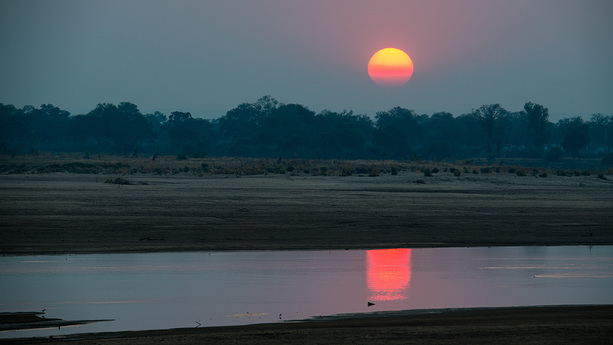 Sonnenuntergang über dem Luangwa