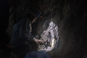 Minenarbeiter im Cerro Rico bei Potosí