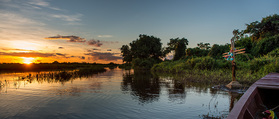 Sonnenuntergang auf dem Río Yacuma