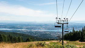 Schöne Aussicht über Vancouver vom Grouse Mountain
