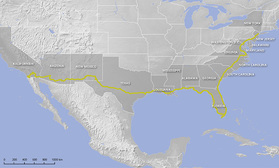 Unsere Reiseroute im Süden und Osten der USA