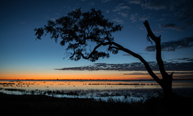Sonnenuntergang über dem Chobe Fluss